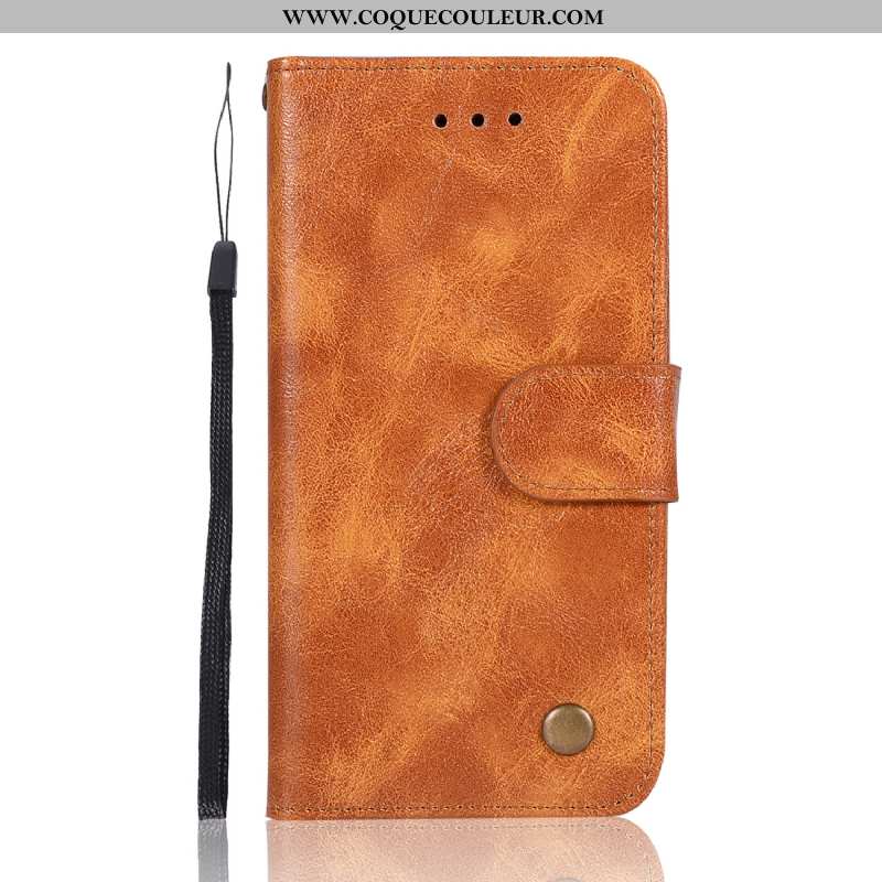 Étui Xiaomi Mi 9 Lite Vintage Coque Cuir, Xiaomi Mi 9 Lite Portefeuille Carte Marron