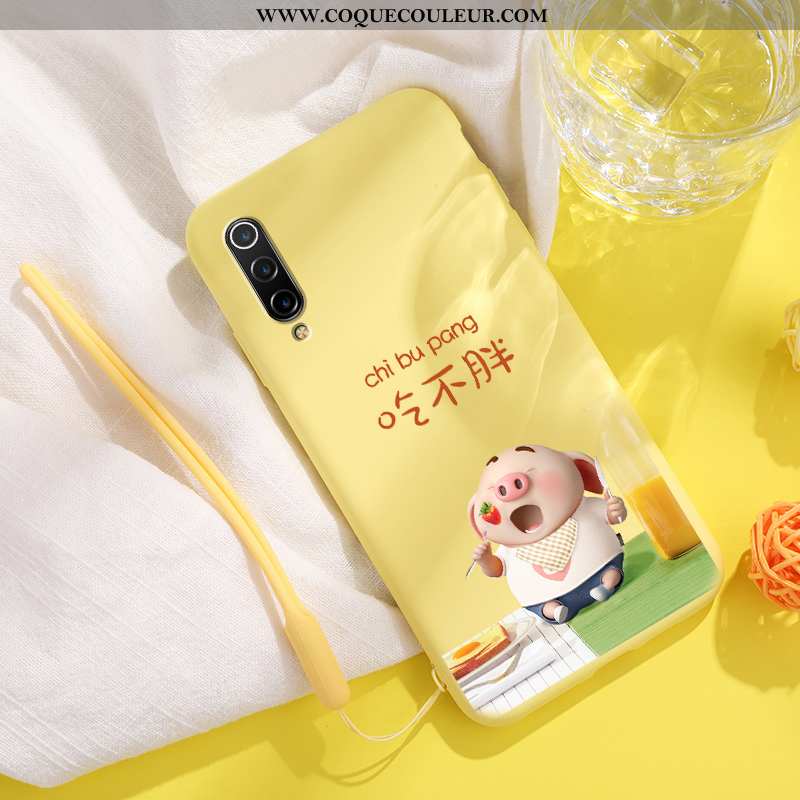 Étui Xiaomi Mi 9 Lite Fluide Doux Difficile Petit, Coque Xiaomi Mi 9 Lite Silicone Jaune