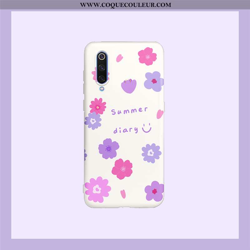 Étui Xiaomi Mi 9 Lite Silicone Petit Fluide Doux, Coque Xiaomi Mi 9 Lite Dessin Animé Charmant Rose