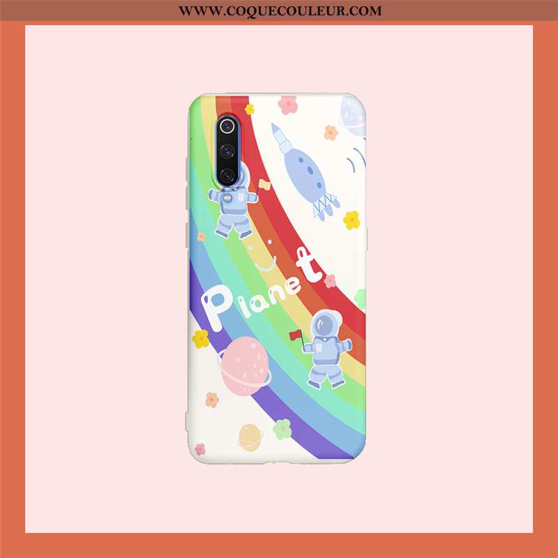 Étui Xiaomi Mi 9 Lite Silicone Petit Fluide Doux, Coque Xiaomi Mi 9 Lite Dessin Animé Charmant Rose