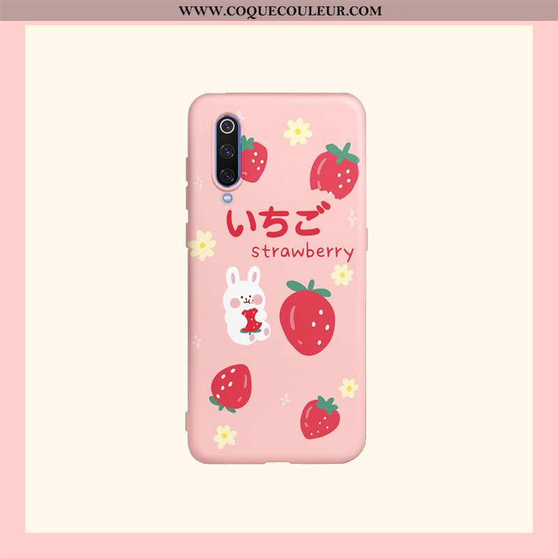 Étui Xiaomi Mi 9 Lite Silicone Petit Fluide Doux, Coque Xiaomi Mi 9 Lite Dessin Animé Charmant Rose