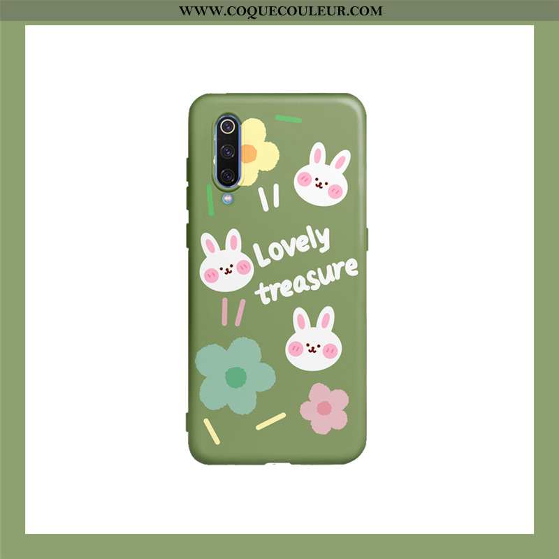 Étui Xiaomi Mi 9 Lite Silicone Petit Fluide Doux, Coque Xiaomi Mi 9 Lite Dessin Animé Charmant Rose