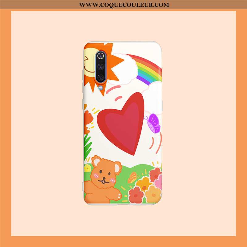Étui Xiaomi Mi 9 Lite Silicone Petit Fluide Doux, Coque Xiaomi Mi 9 Lite Dessin Animé Charmant Rose
