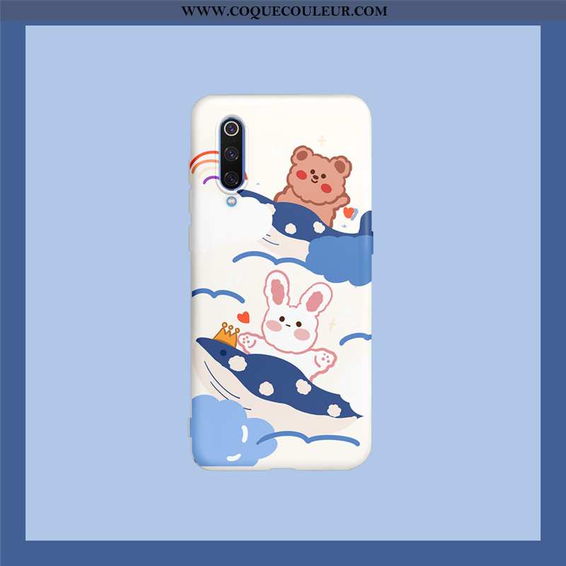 Étui Xiaomi Mi 9 Lite Silicone Petit Fluide Doux, Coque Xiaomi Mi 9 Lite Dessin Animé Charmant Rose