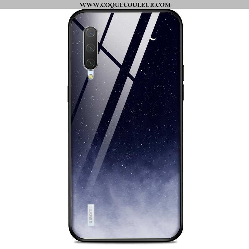 Coque Xiaomi Mi 9 Lite Légère Étui Petit, Housse Xiaomi Mi 9 Lite Fluide Doux Personnalité Bleu Fonc