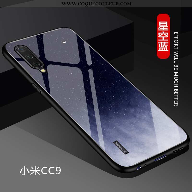 Coque Xiaomi Mi 9 Lite Légère Étui Petit, Housse Xiaomi Mi 9 Lite Fluide Doux Personnalité Bleu Fonc