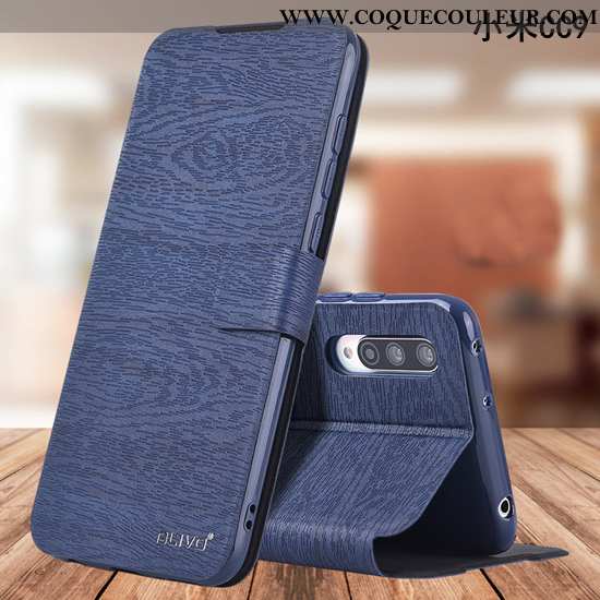 Coque Xiaomi Mi 9 Lite Silicone Petit Cuir, Housse Xiaomi Mi 9 Lite Protection Téléphone Portable Ro