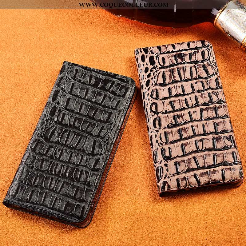 Coque Xiaomi Mi 9 Lite Cuir Véritable Petit Fluide Doux, Housse Xiaomi Mi 9 Lite Cuir Modèle Noir