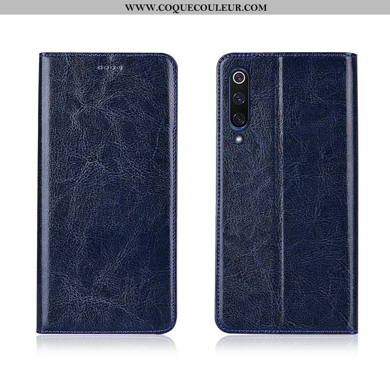 Étui Xiaomi Mi 9 Lite Modèle Fleurie Modèle Incassable, Coque Xiaomi Mi 9 Lite Fluide Doux Cuir Marr