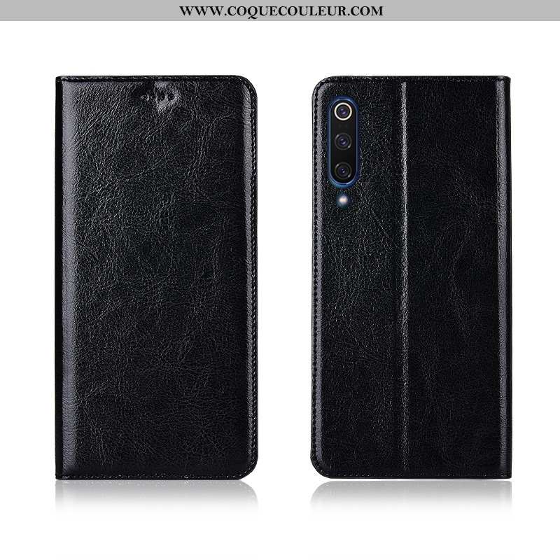 Étui Xiaomi Mi 9 Lite Modèle Fleurie Modèle Incassable, Coque Xiaomi Mi 9 Lite Fluide Doux Cuir Marr