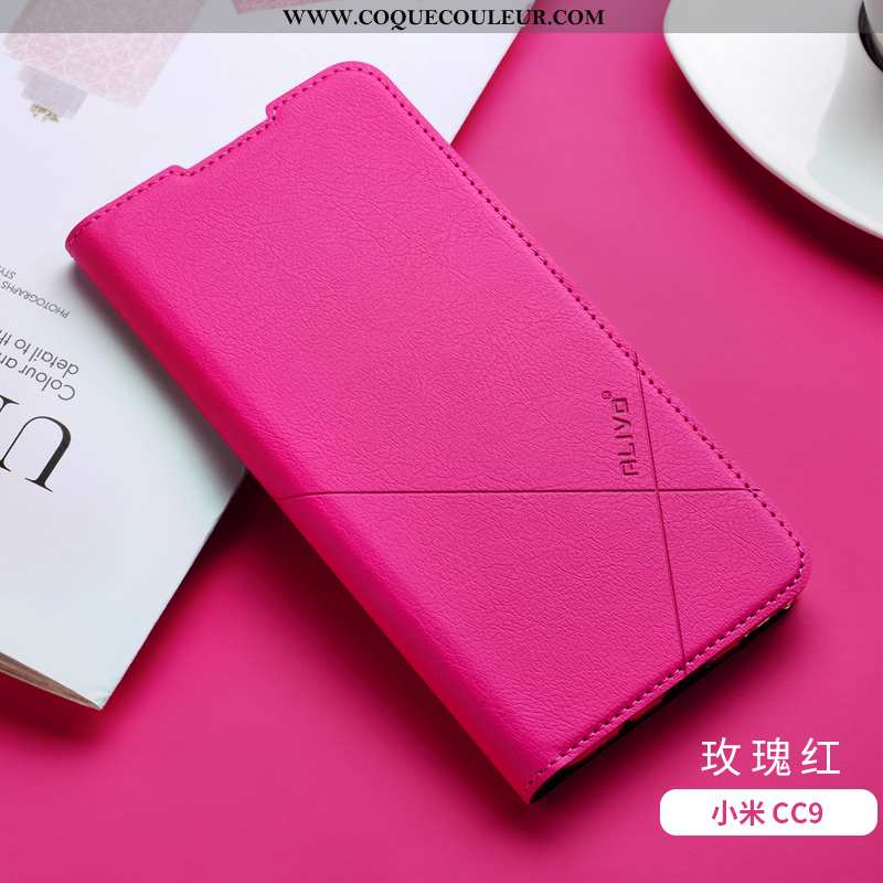 Étui Xiaomi Mi 9 Lite Cuir Silicone Incassable, Coque Xiaomi Mi 9 Lite Fluide Doux Personnalisé Rose