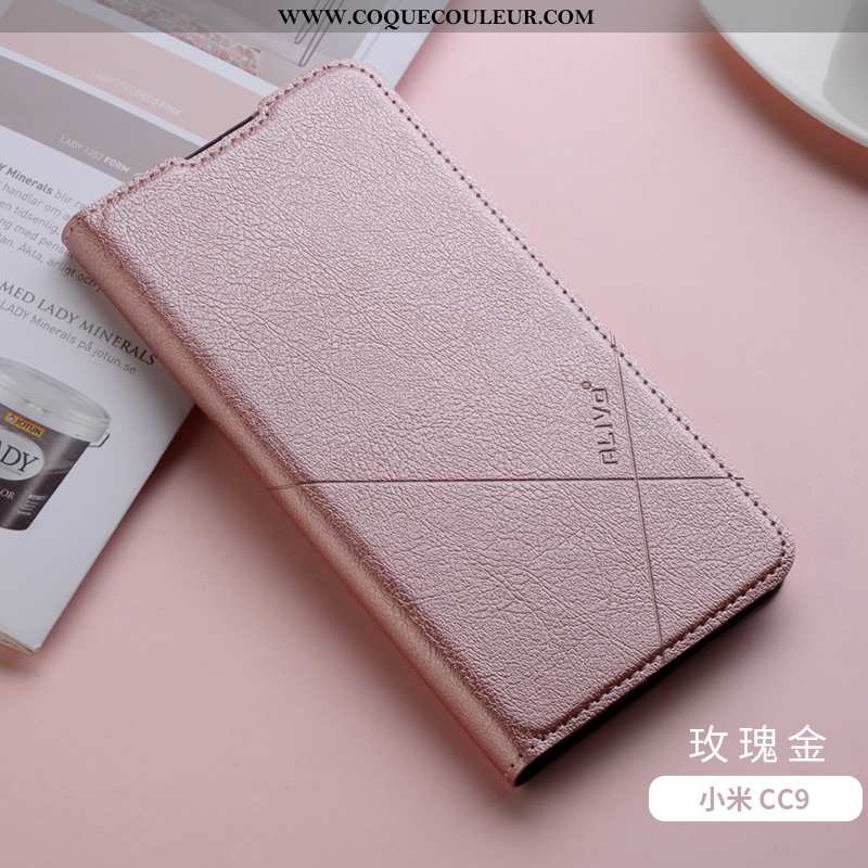 Étui Xiaomi Mi 9 Lite Cuir Silicone Incassable, Coque Xiaomi Mi 9 Lite Fluide Doux Personnalisé Rose