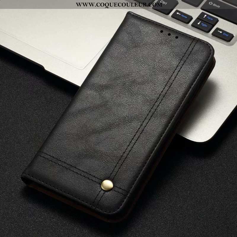 Étui Xiaomi Mi 9 Lite Cuir Petit, Coque Xiaomi Mi 9 Lite Business Noir