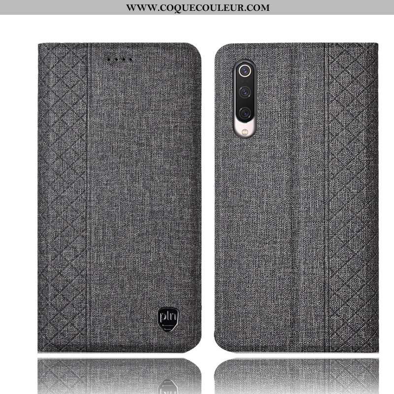 Housse Xiaomi Mi 9 Se Protection Tout Compris Téléphone Portable, Étui Xiaomi Mi 9 Se Cuir Gris