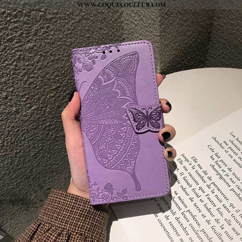 Housse Xiaomi Mi 9 Se Protection Coque Nouveau, Étui Xiaomi Mi 9 Se Cuir Tout Compris Violet