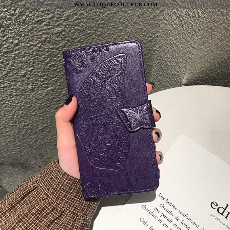 Housse Xiaomi Mi 9 Se Protection Coque Nouveau, Étui Xiaomi Mi 9 Se Cuir Tout Compris Violet