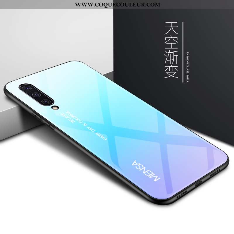 Housse Xiaomi Mi 9 Se Protection Tendance Coque, Étui Xiaomi Mi 9 Se Verre Créatif Bleu