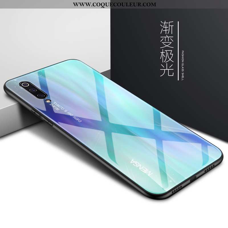 Housse Xiaomi Mi 9 Se Protection Tendance Coque, Étui Xiaomi Mi 9 Se Verre Créatif Bleu