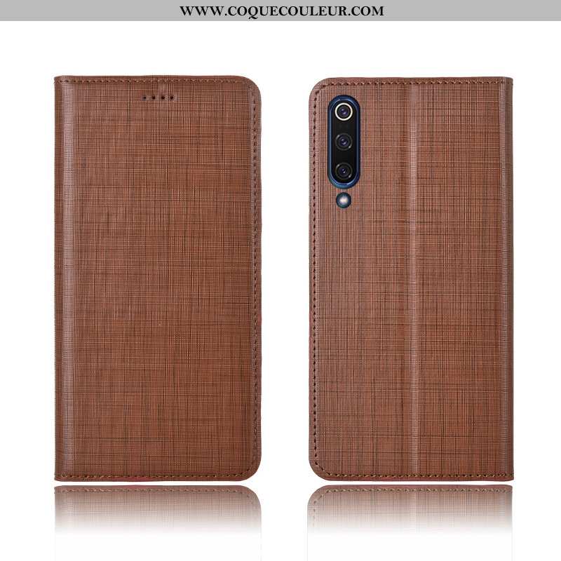 Coque Xiaomi Mi 9 Se Cuir Tout Compris Personnalisé, Housse Xiaomi Mi 9 Se Fluide Doux Marron