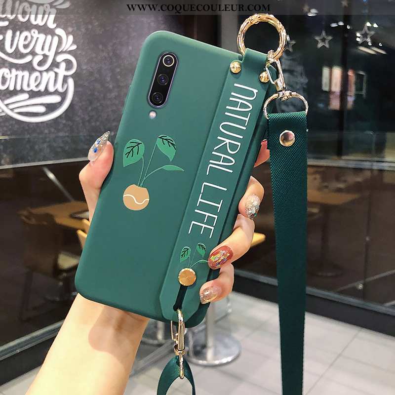 Coque Xiaomi Mi 9 Se Protection Personnalisé Silicone, Housse Xiaomi Mi 9 Se Cou Suspendu Verte