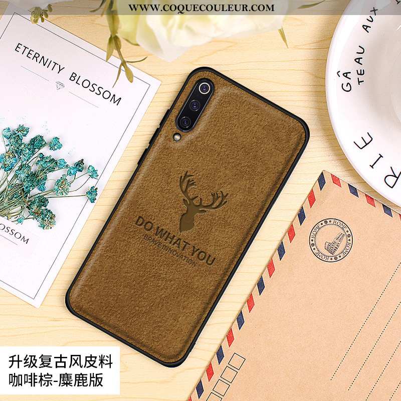 Coque Xiaomi Mi 9 Se Protection Modèle Fleurie Créatif, Housse Xiaomi Mi 9 Se Délavé En Daim Marron