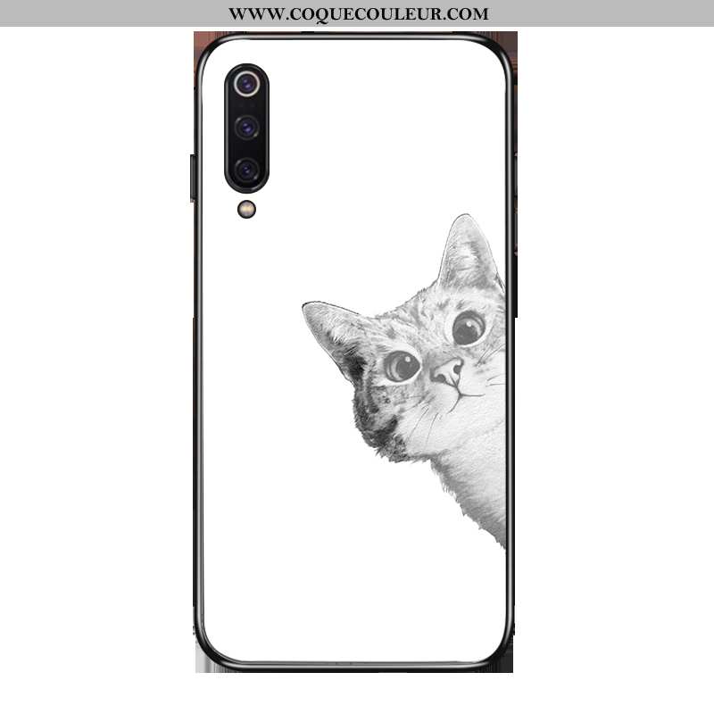 Coque Xiaomi Mi 9 Se Verre Téléphone Portable Fluide Doux, Housse Xiaomi Mi 9 Se Délavé En Daim Chat