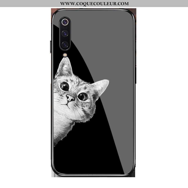 Coque Xiaomi Mi 9 Se Verre Téléphone Portable Fluide Doux, Housse Xiaomi Mi 9 Se Délavé En Daim Chat