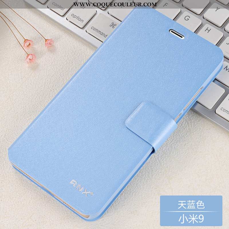 Étui Xiaomi Mi 9 Se Fluide Doux Petit Clamshell, Coque Xiaomi Mi 9 Se Silicone Bleu