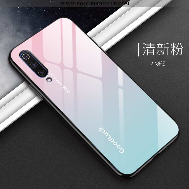 Coque Xiaomi Mi 9 Protection Personnalité Tempérer, Housse Xiaomi Mi 9 Verre Mode Blanche