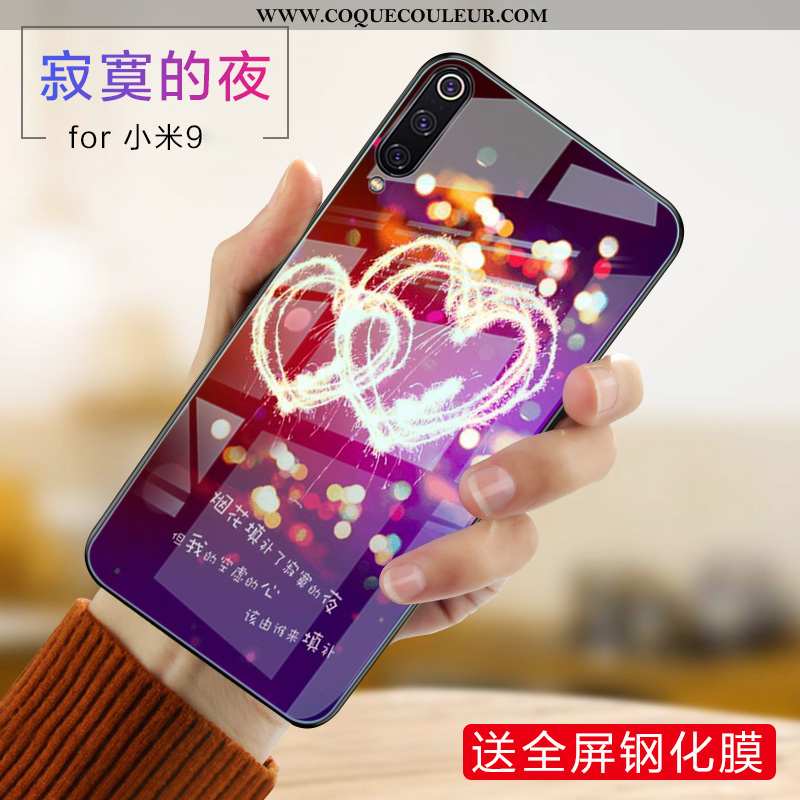 Housse Xiaomi Mi 9 Tendance Petit Coque, Étui Xiaomi Mi 9 Fluide Doux Violet