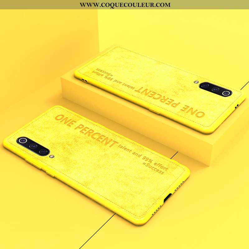 Coque Xiaomi Mi 9 Fluide Doux Original Petit, Housse Xiaomi Mi 9 Protection Étui Jaune