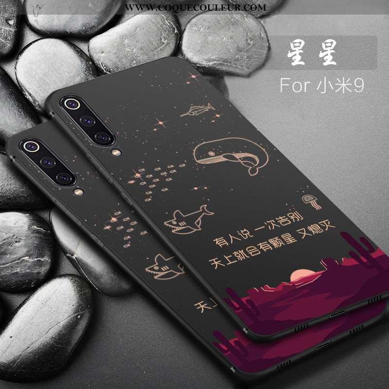 Étui Xiaomi Mi 9 Créatif Net Rouge Fluide Doux, Coque Xiaomi Mi 9 Ultra Téléphone Portable Noir