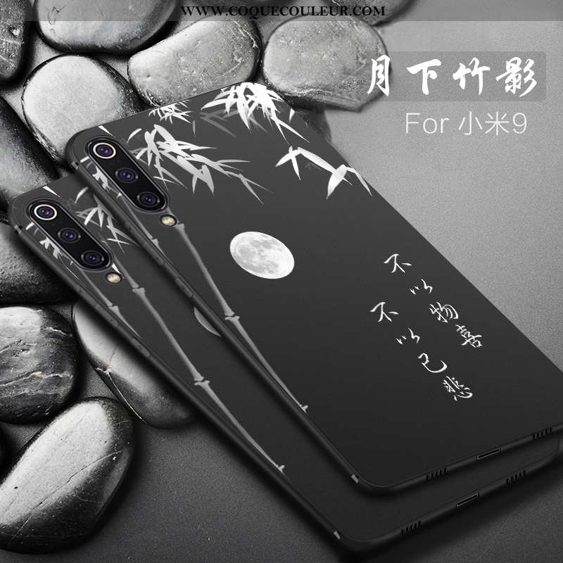 Étui Xiaomi Mi 9 Créatif Net Rouge Fluide Doux, Coque Xiaomi Mi 9 Ultra Téléphone Portable Noir