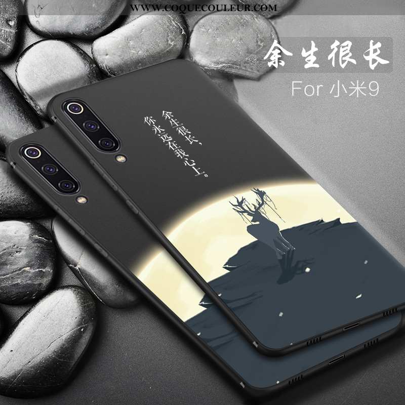 Étui Xiaomi Mi 9 Créatif Net Rouge Fluide Doux, Coque Xiaomi Mi 9 Ultra Téléphone Portable Noir