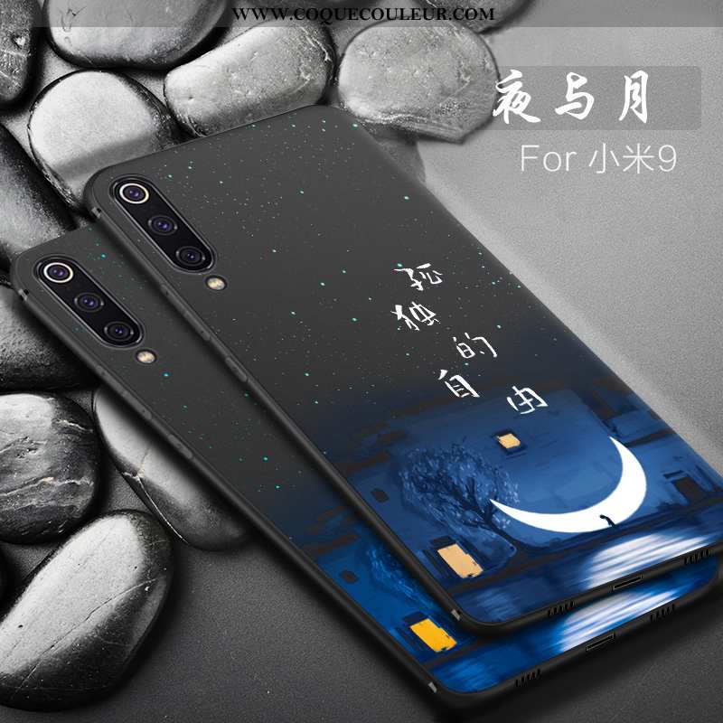 Étui Xiaomi Mi 9 Créatif Net Rouge Fluide Doux, Coque Xiaomi Mi 9 Ultra Téléphone Portable Noir