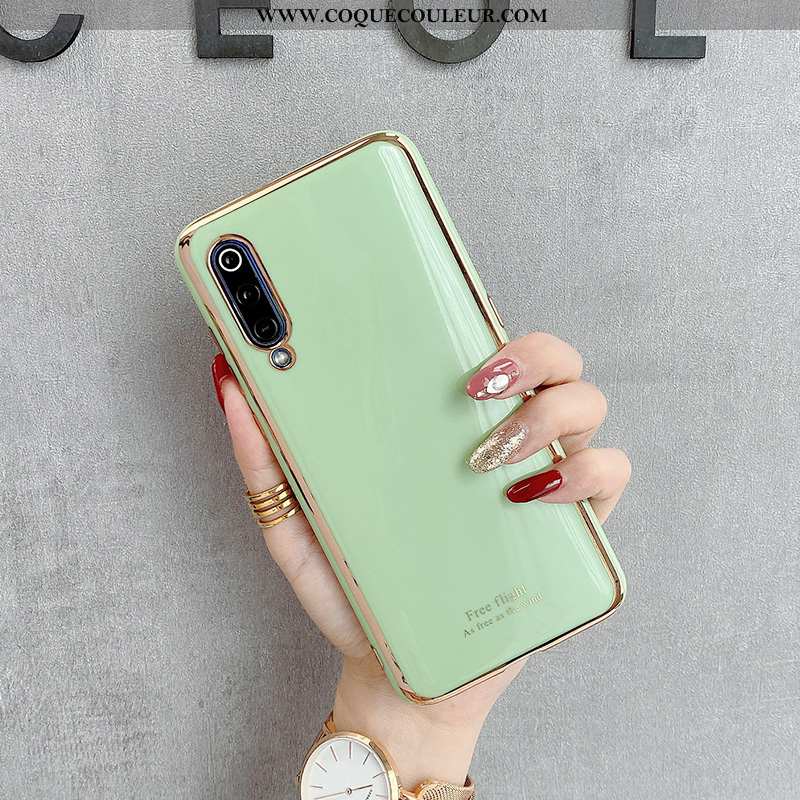 Coque Xiaomi Mi 9 Tendance Fluide Doux, Housse Xiaomi Mi 9 Modèle Fleurie Téléphone Portable Verte