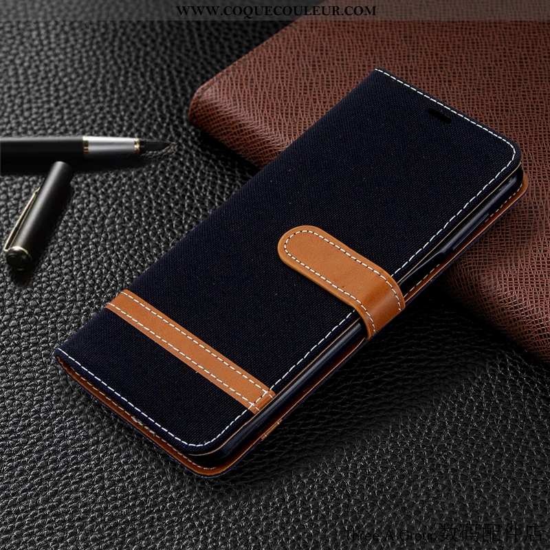 Coque Xiaomi Mi 9 Cuir Téléphone Portable Housse, Housse Xiaomi Mi 9 Bleu Marin Carte Bleu Foncé