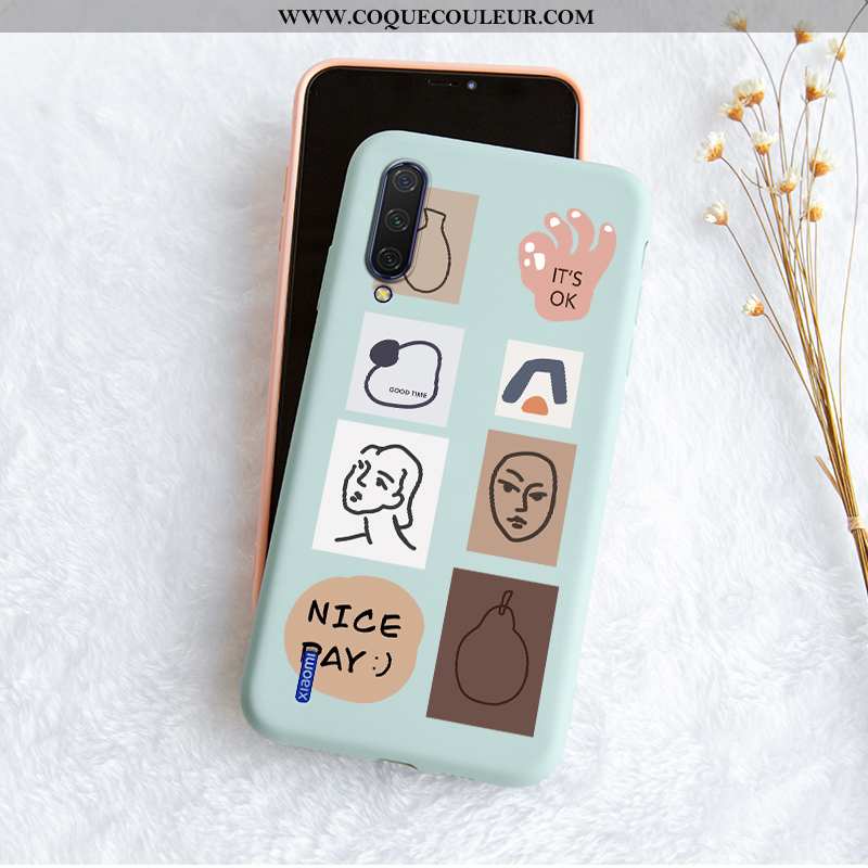 Housse Xiaomi Mi 9 Mode Fluide Doux Créatif, Étui Xiaomi Mi 9 Protection Simple Bleu