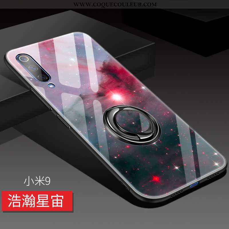 Étui Xiaomi Mi 9 Protection Tout Compris Créatif, Coque Xiaomi Mi 9 Verre Tendance Bleu