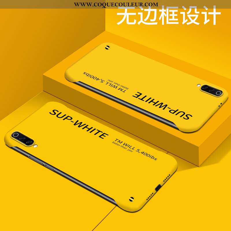 Étui Xiaomi Mi 9 Protection Border Étui, Coque Xiaomi Mi 9 Délavé En Daim Personnalité Jaune