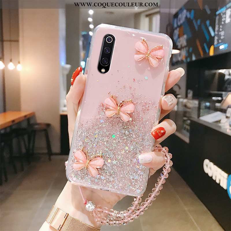 Coque Xiaomi Mi 9 Légère Papillon Protection, Housse Xiaomi Mi 9 Fluide Doux Tout Compris Verte