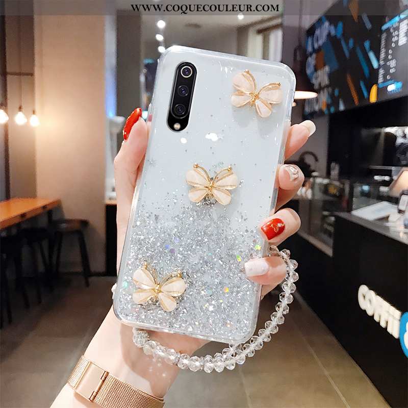 Coque Xiaomi Mi 9 Légère Papillon Protection, Housse Xiaomi Mi 9 Fluide Doux Tout Compris Verte