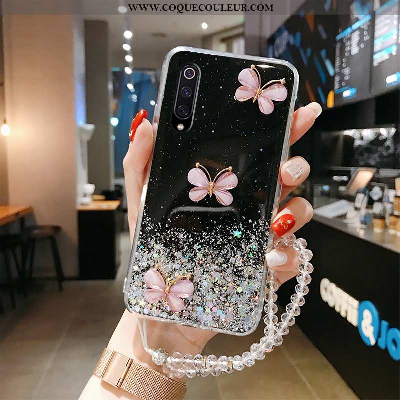 Coque Xiaomi Mi 9 Légère Papillon Protection, Housse Xiaomi Mi 9 Fluide Doux Tout Compris Verte