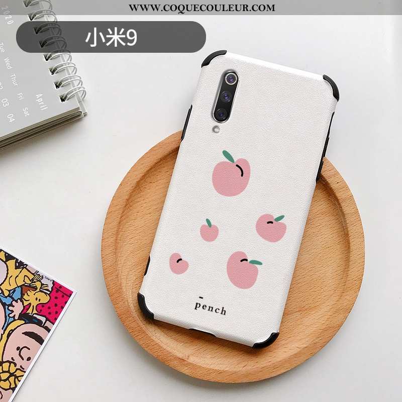 Étui Xiaomi Mi 9 Cuir Dessin Animé Personnalité, Coque Xiaomi Mi 9 Modèle Fleurie Rose