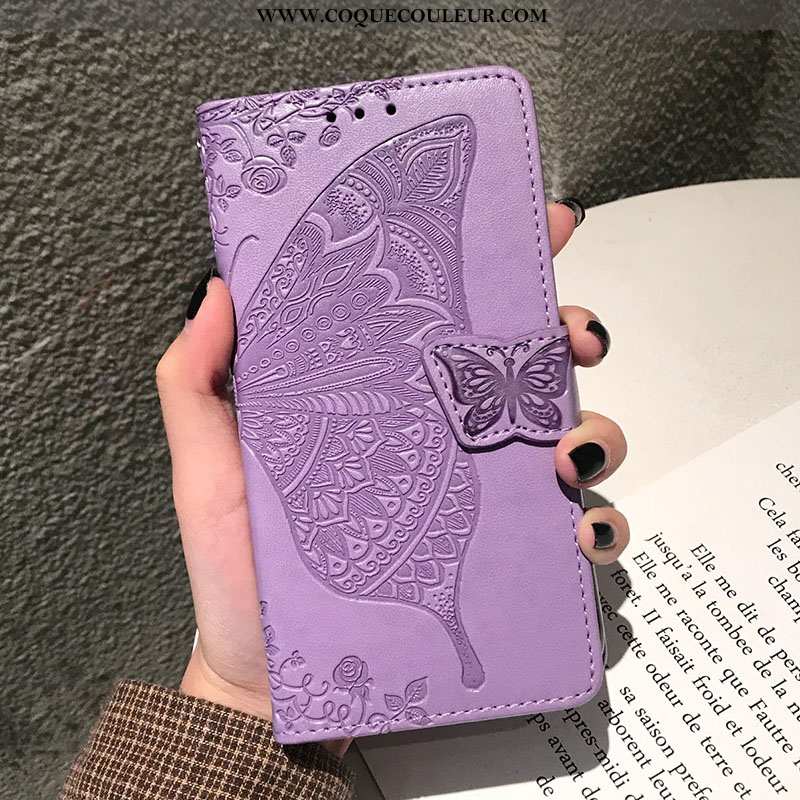 Coque Xiaomi Mi 9 Cuir Protection Tout Compris, Housse Xiaomi Mi 9 Silicone Étui Violet