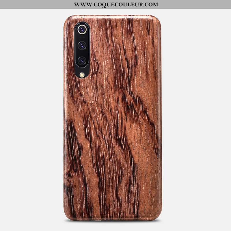 Étui Xiaomi Mi 9 Ornements Suspendus Antidérapant Téléphone Portable, Coque Xiaomi Mi 9 En Bois Fleu