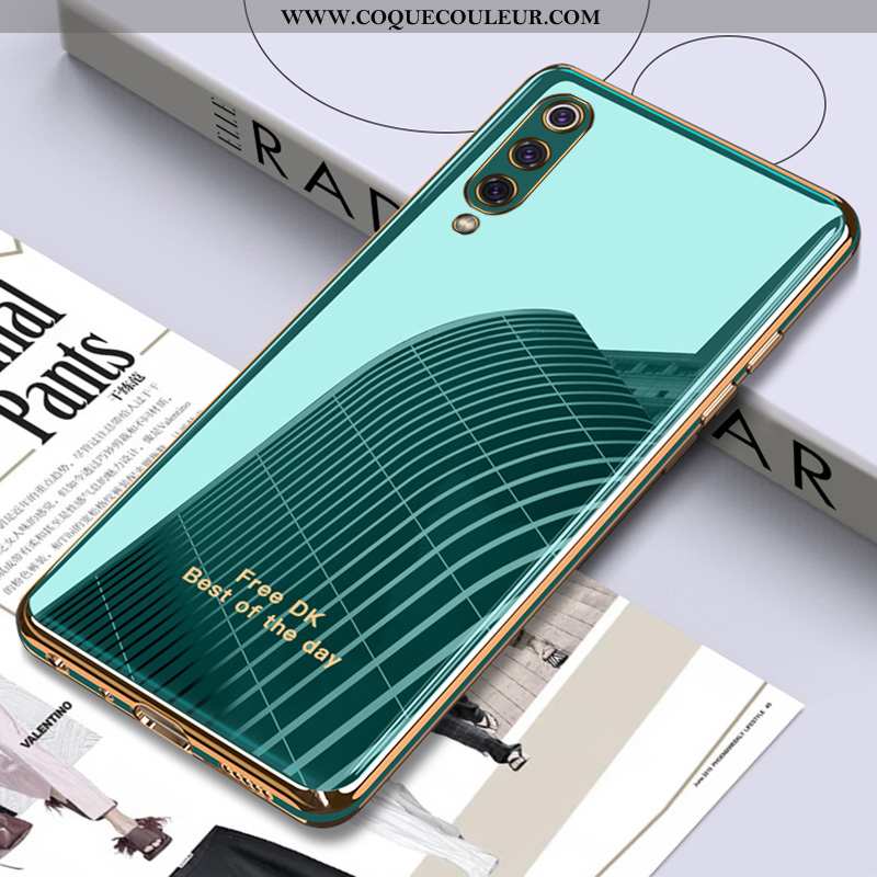 Coque Xiaomi Mi 9 Transparent Vert Étui, Housse Xiaomi Mi 9 Personnalité Incassable Turquoise