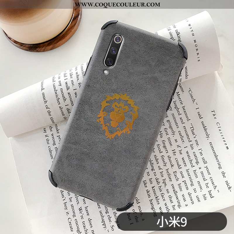 Étui Xiaomi Mi 9 Protection Nouveau Net Rouge, Coque Xiaomi Mi 9 Transparent Téléphone Portable Gris