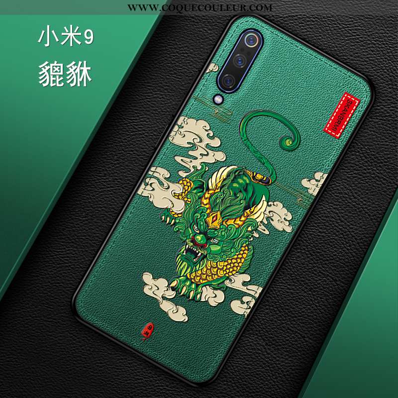 Housse Xiaomi Mi 9 Modèle Fleurie Petit Créatif, Étui Xiaomi Mi 9 Fluide Doux Tendance Verte