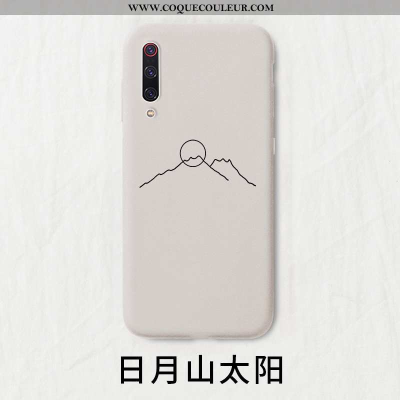 Coque Xiaomi Mi 9 Créatif Blanc Soleil, Housse Xiaomi Mi 9 Petit Téléphone Portable Blanche